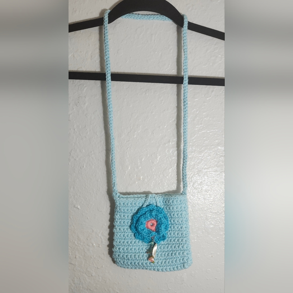 Handmade Blue Crochet Kids Bag